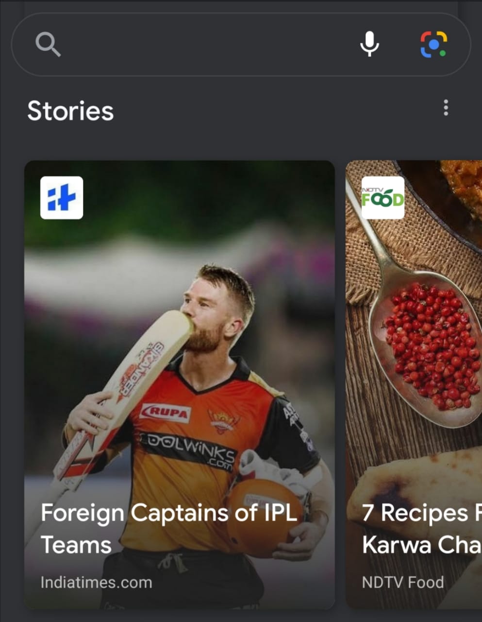 How Web Stories look on Google App