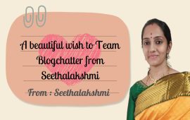 A beautiful wish to Team Blogchatter from Seethalakshmi